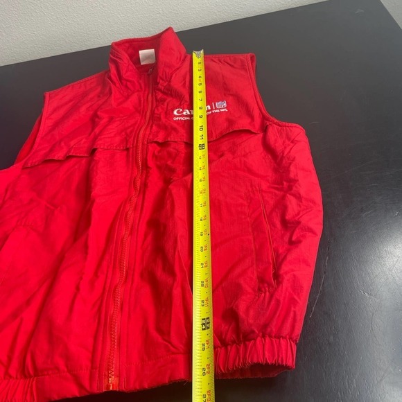 Canon Photography NFL Red Zip Up Sleeveless Zip Up Vest Jacket Size Medium - Picture 7 of 10